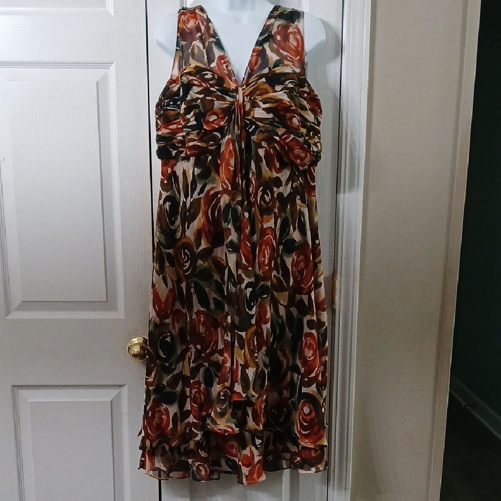 Donna Ricco New York  sleeveless Floral Sleeveless Dress Sz 16W NWOT